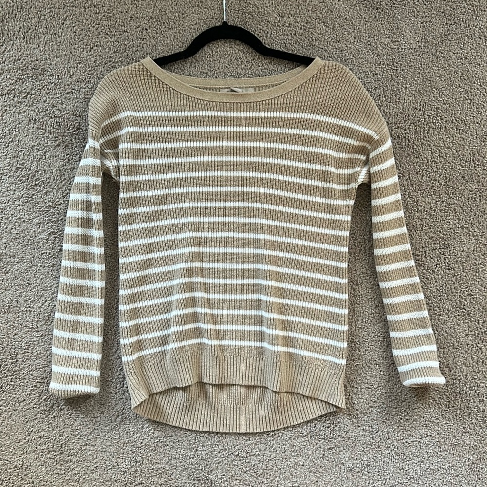 Banana Republic Tan Striped Sweater